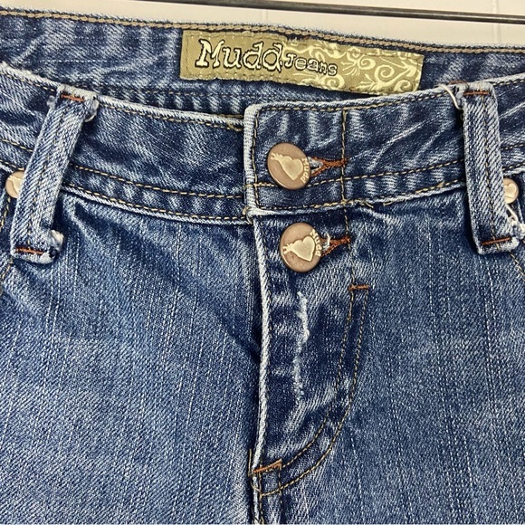 Mudd Jeans Embroidered Distressed Denim Flare Bootcut Woman’s Junior Sz 9 - Picture 4 of 12